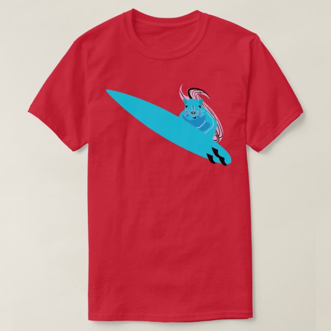 Naughty Squirrel 262 Surfing T Shirt (Design framsida)