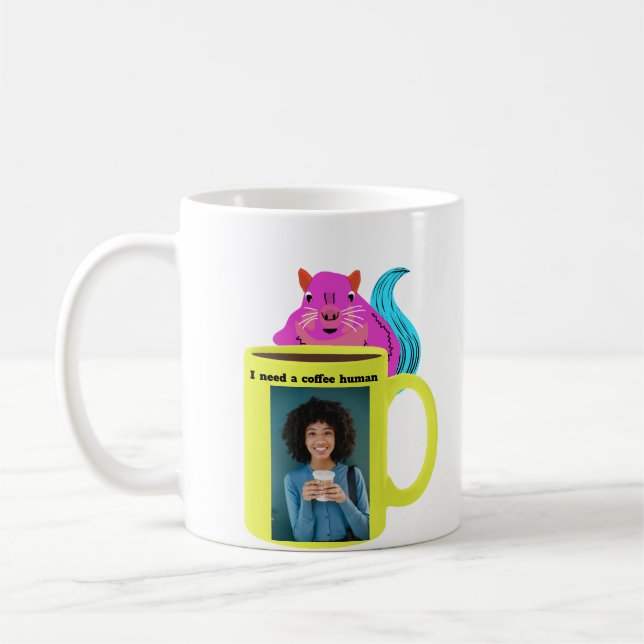 Naughty Squirrel #279 Coffee Human Kaffemugg (Vänster)