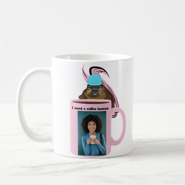 Naughty Squirrel #342 Coffee Human Kaffemugg (Vänster)