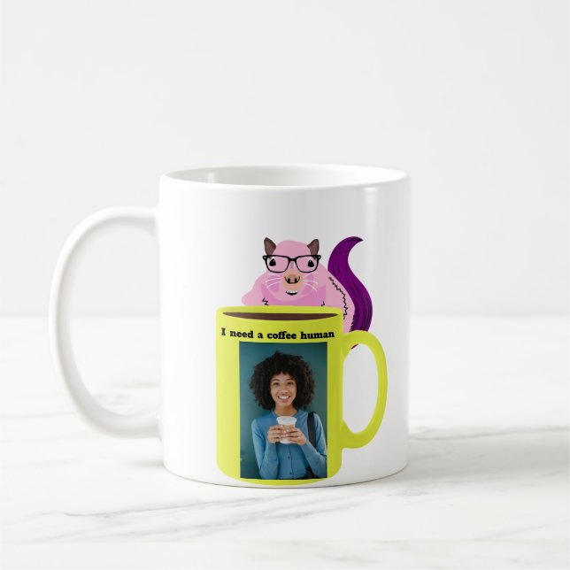 Naughty Squirrel #344 Coffee Human Kaffemugg (Vänster)