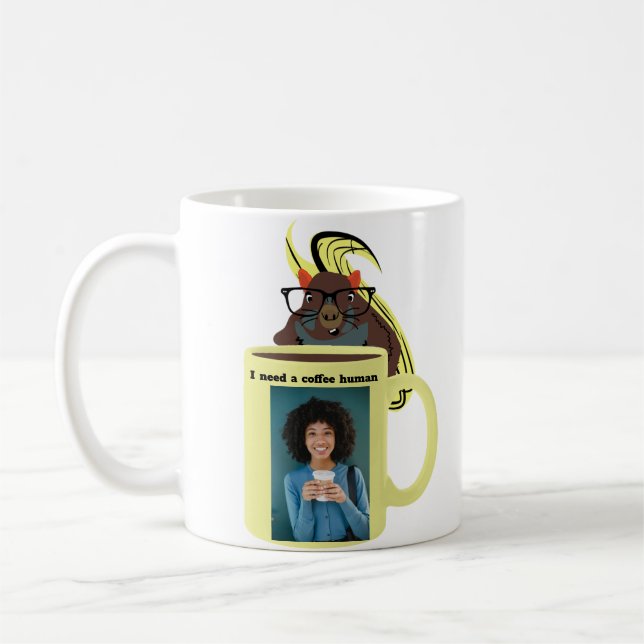 Naughty Squirrel #396 Coffee Human Kaffemugg (Vänster)
