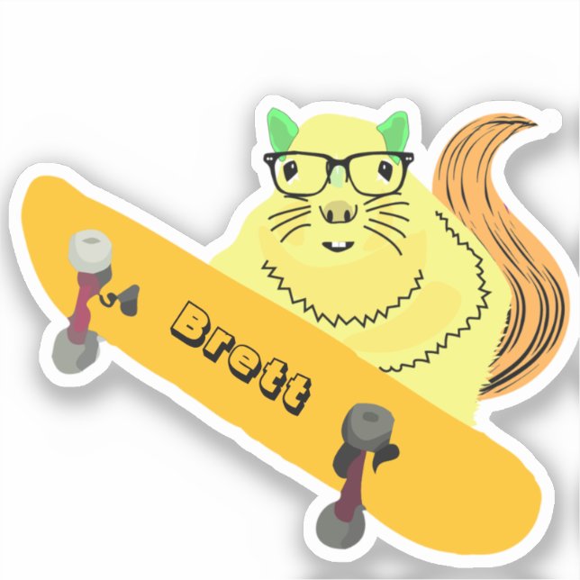 Naughty Squirrel #409 Brett Skateboarding Klistermärken (Framsida)