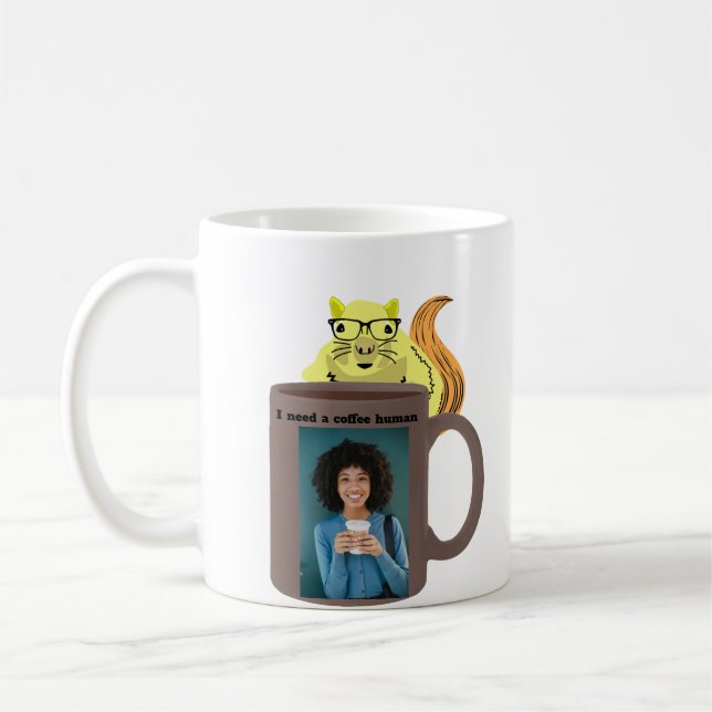 Naughty Squirrel #419 Coffee Human Kaffemugg (Vänster)