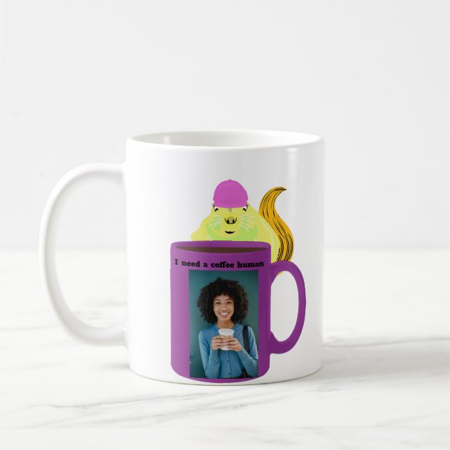 Naughty Squirrel #425 Coffee Human Kaffemugg (Vänster)