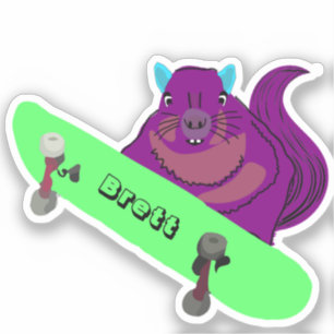 Naughty Squirrel #441 Brett Skateboarding Klistermärken