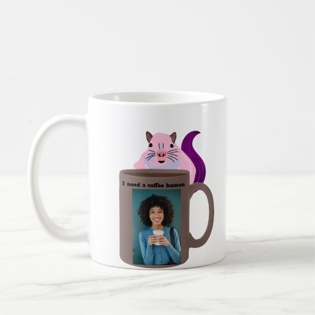 Naughty Squirrel #456 Coffee Human Kaffemugg (Vänster)