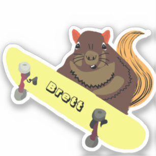 Naughty Squirrel #458 Brett Skateboarding Klistermärken