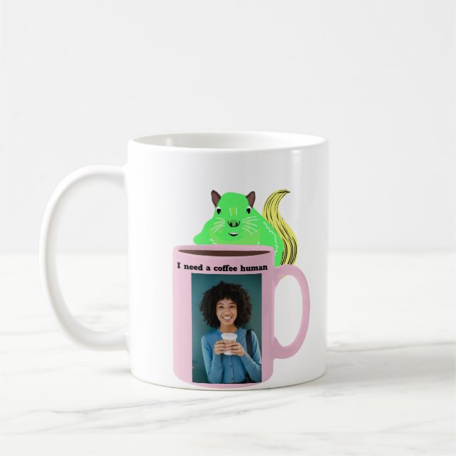 Naughty Squirrel #474 Coffee Human Kaffemugg (Vänster)