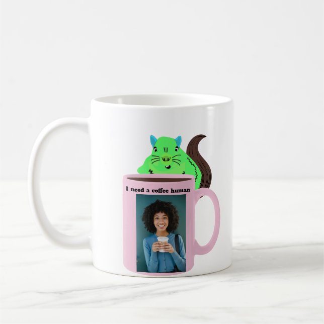 Naughty Squirrel #498 Coffee Human Kaffemugg (Vänster)