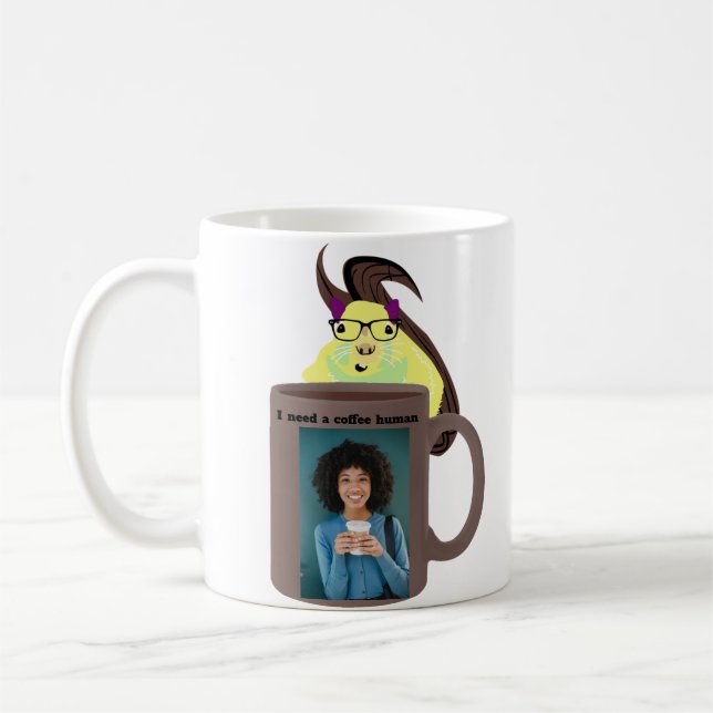 Naughty Squirrel #507 Coffee Human Kaffemugg (Vänster)
