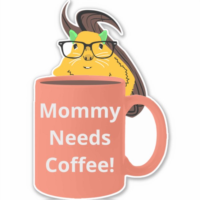 Naughty Squirrel #515 Coffee Kopp Klistermärken (Framsida)