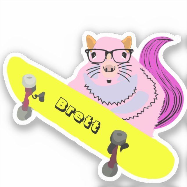 Naughty Squirrel #520 Brett Skateboarding Klistermärken (Framsida)