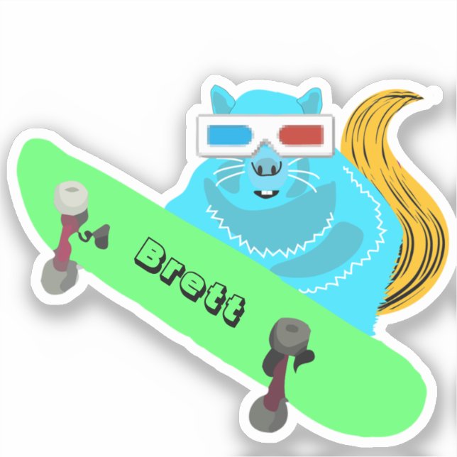 Naughty Squirrel #560 Brett Skateboarding Klistermärken (Framsida)