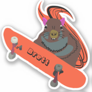 Naughty Squirrel #645 Brett Skateboarding Klistermärken
