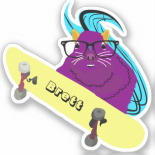 Naughty Squirrel #654 Brett Skateboarding Klistermärken