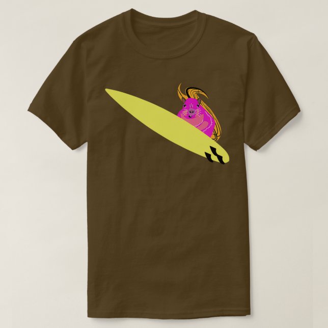 Naughty Squirrel 770 Surfing T Shirt (Design framsida)