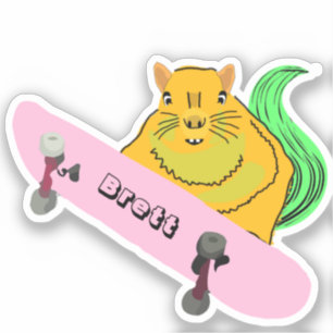 Naughty Squirrel #785 Brett Skateboarding Klistermärken