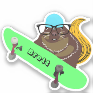 Naughty Squirrel #837 Brett Skateboarding Klistermärken