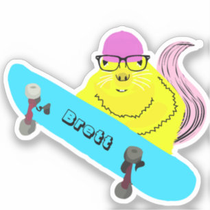 Naughty Squirrel #893 Brett Skateboarding Klistermärken