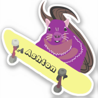 Naughty Squirrel #953 Custom Name Skate Klistermärken