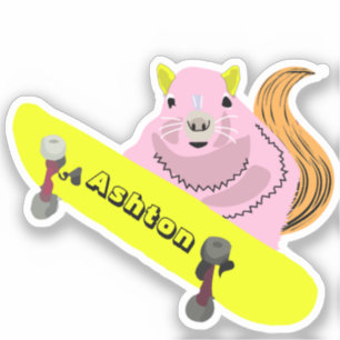 Naughty Squirrel #968 Custom Name Skate Klistermärken