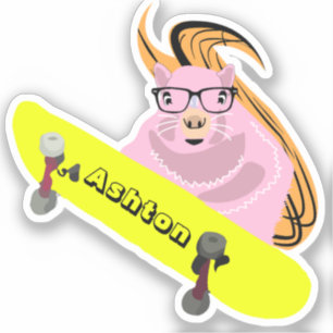 Naughty Squirrel #975 Custom Name Skate Klistermärken
