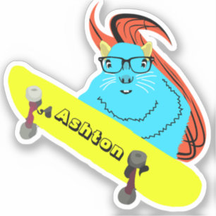 Naughty Squirrel #977 Custom Name Skate Klistermärken