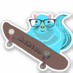 Naughty Squirrel #985 Custom Name Skate Klistermärken