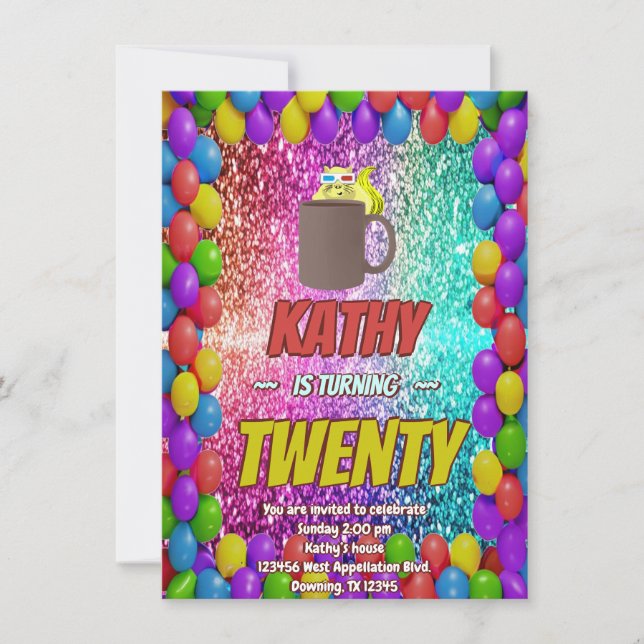 Naughty Squirrel Coffee Födelsedagsfest Inbjudan (Framsida)