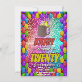 Naughty Squirrel Coffee Födelsedagsfest Inbjudan