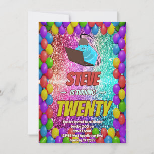 Naughty Squirrel Internet Party Birthday Inbjudan