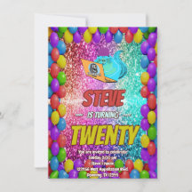 Naughty Squirrel Internet Party Birthday Inbjudan