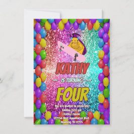 Naughty Squirrel Skateboard Födelsedagsfest Inbjud Inbjudningar