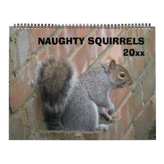 Naughty Squirrels Anpassningsbar Calendar Kalender (Omslag)