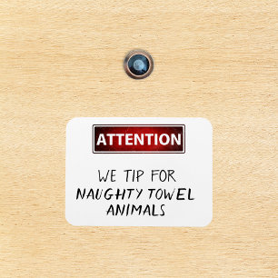 Naughty Towel Animals underbart Cruise Door Marker Magnet