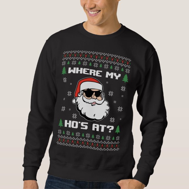 Naughty Ugly God Jul Sweater Ljug Vuxen Lång Ärmad Tröja (Framsida)