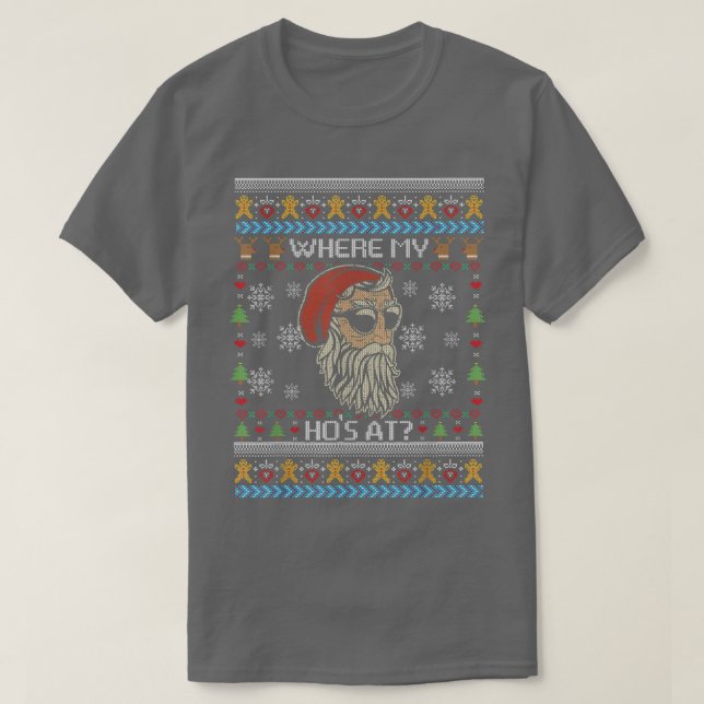 Naughty Ugly jul Sweater, där mitt hem är på T Shirt (Design framsida)