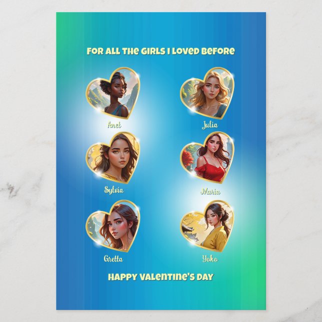 Naughty Valentine Day Card för en Bachelorette Flygblad (Framsidan)