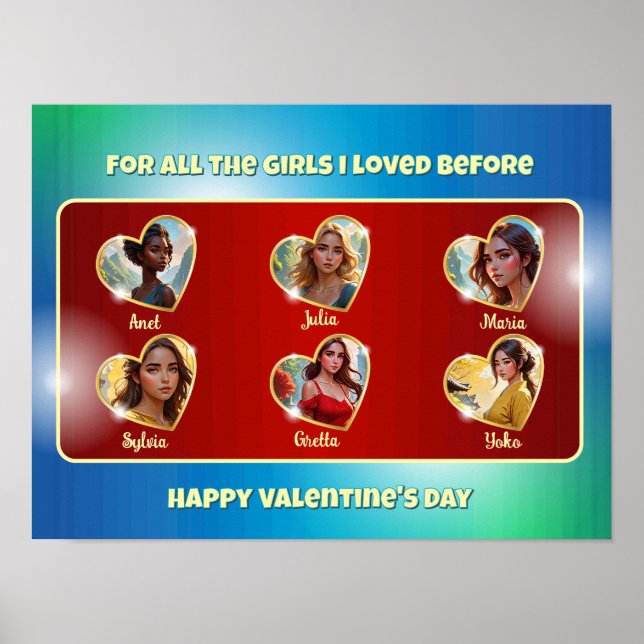 Naughty Valentine Day Card för en Bachelorette Poster (Framsidan)