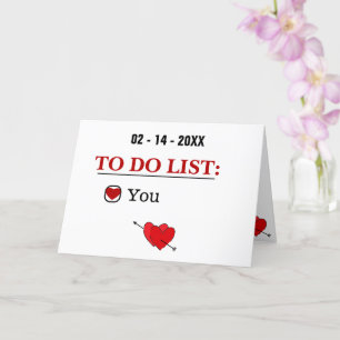 Naughty Valentine Day, To Do List, Lustigt kort