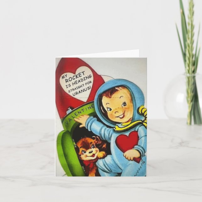 Naughty Valentine My Rocket ska till Uranus Tack Kort (Framsida)