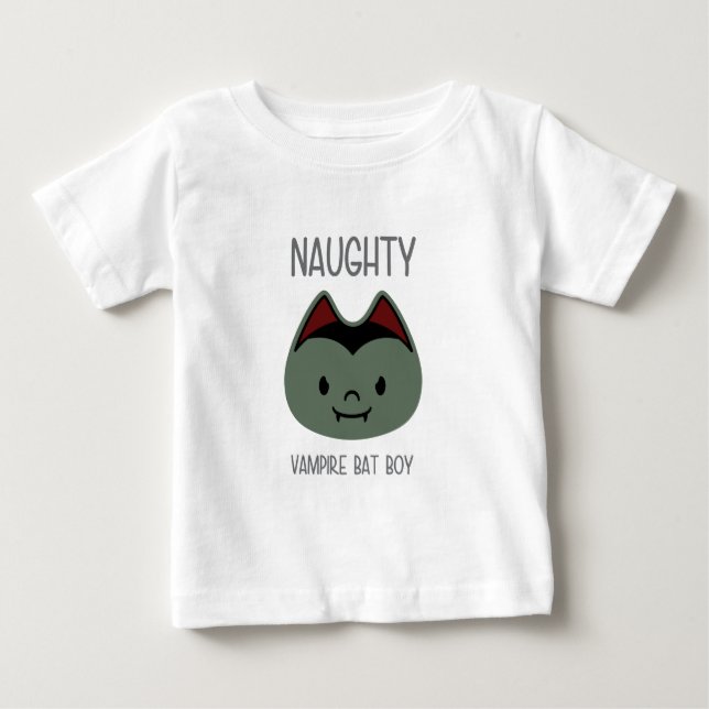 Naughty - Vampire Fladdermus Boy T Shirt (Framsida)