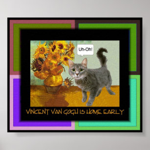 Naughty Van Gogh Cat 3 Poster