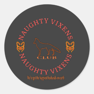 Naughty Vixens Klubb Runt Klistermärke