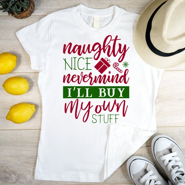 Naughty vs nice, coola roligt t shirt (Skapare uppladdad)