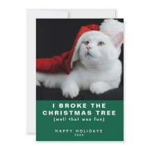 Naughty White Cat med Red Santa Hat Modern