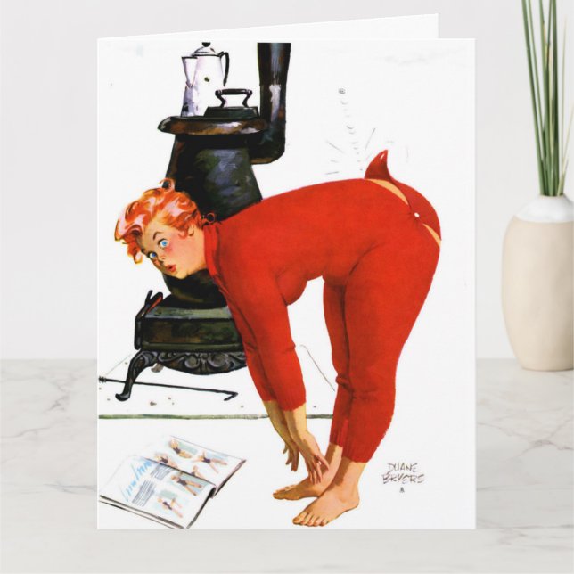 NAUGHTY WIFE SPANKING CHRISTMAS GREETING  KORT (Framsida)
