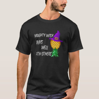 Naughty Witch spelar bra med andra uppe och ned T Shirt
