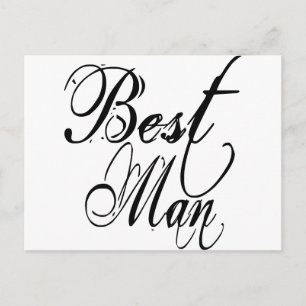 Naughy Grunge Script - Best Man Black Vykort