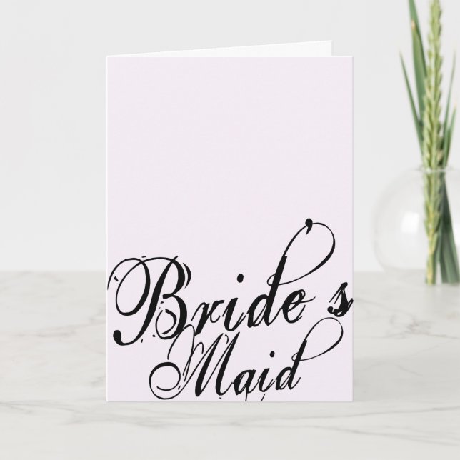Naughy Grunge Script - Brides Maid Black Kort (Framsida)